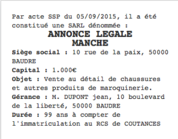 annonce legale manche